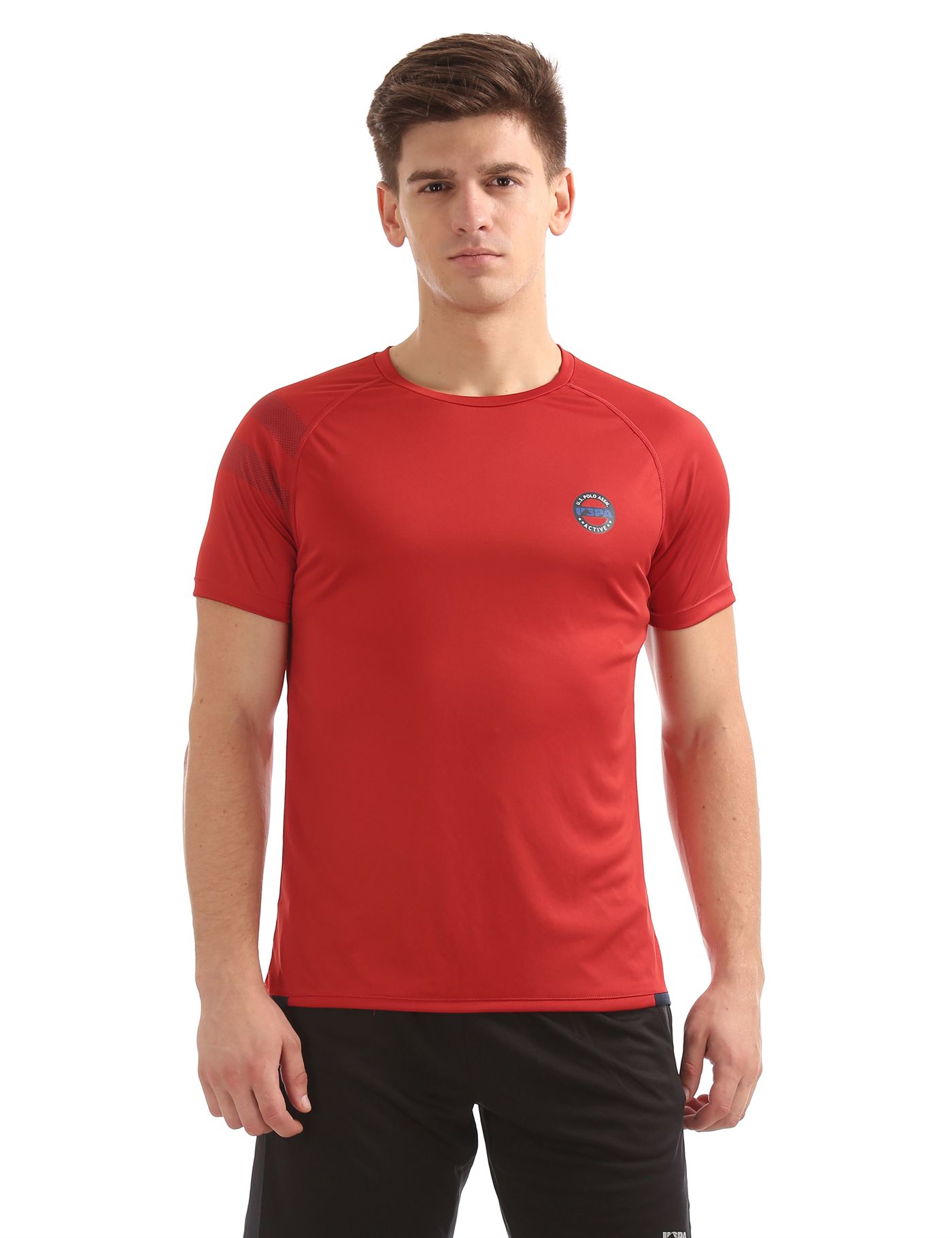 U.S.Polo Assn. Men's Half Sleeve Regular Fit Red Round Neck T-Shirt